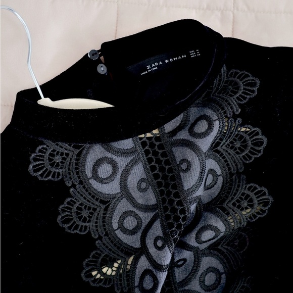 Zara Women’s embroidered velvet cape top - Picture 4 of 4